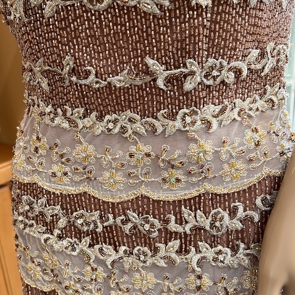 Magnificent YSA Makino Custom Made Evening Gown and Bolero Jacket Sz 6 - Picture 12 of 16